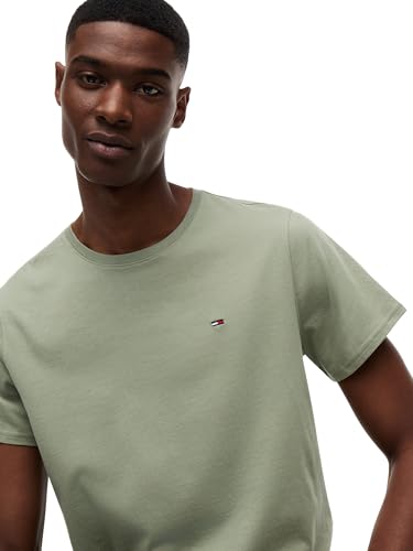 Detalle 1 de Tommy Jeans Uomo T-Shirt Maniche Corte Original Slim Fit in Cotone Nero | Taglio aderente e stile essenziale