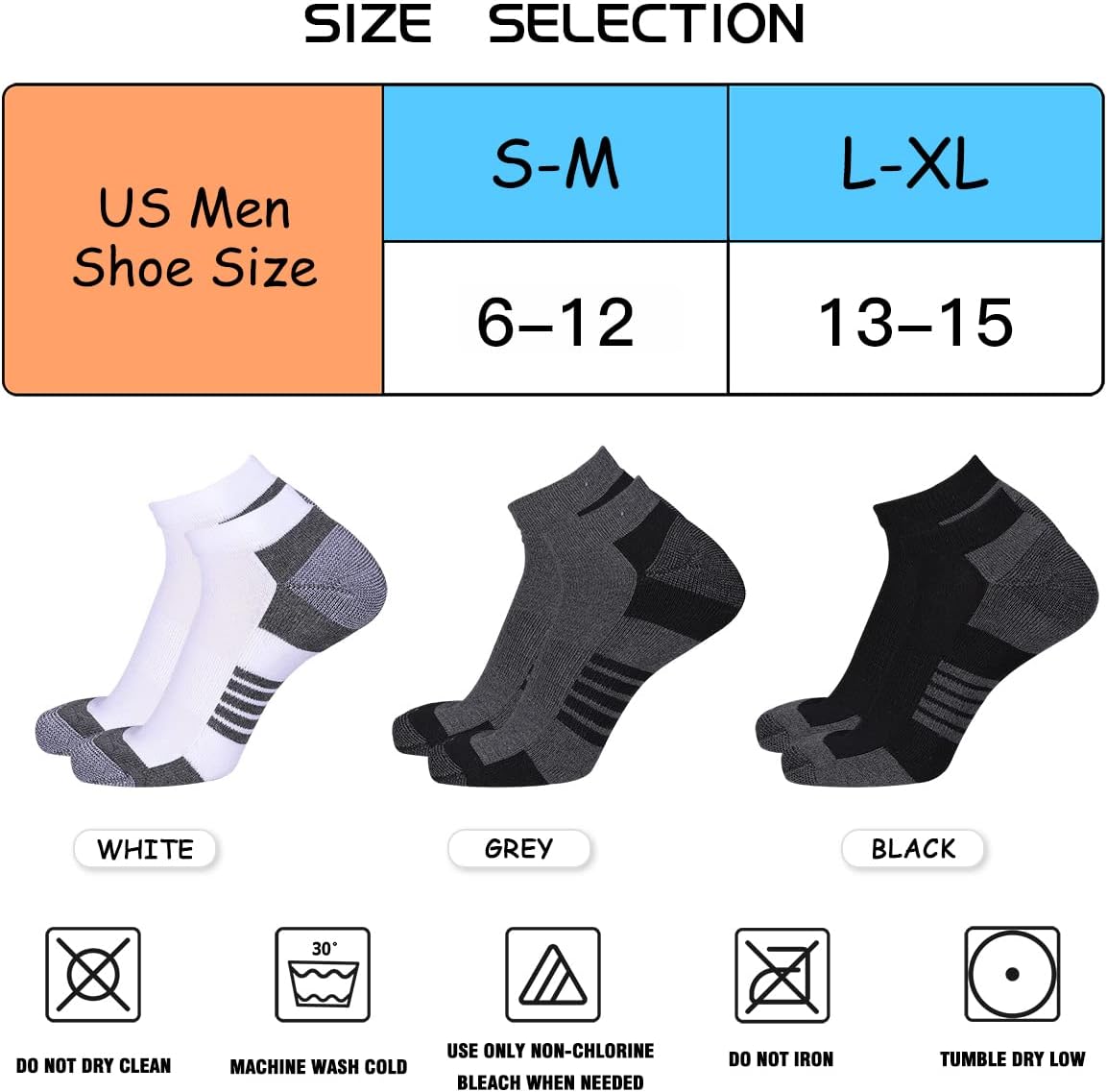 Thumbnail 2 de COOVAN 10 Pairs Mens Ankle Socks Low Cut Cushioned