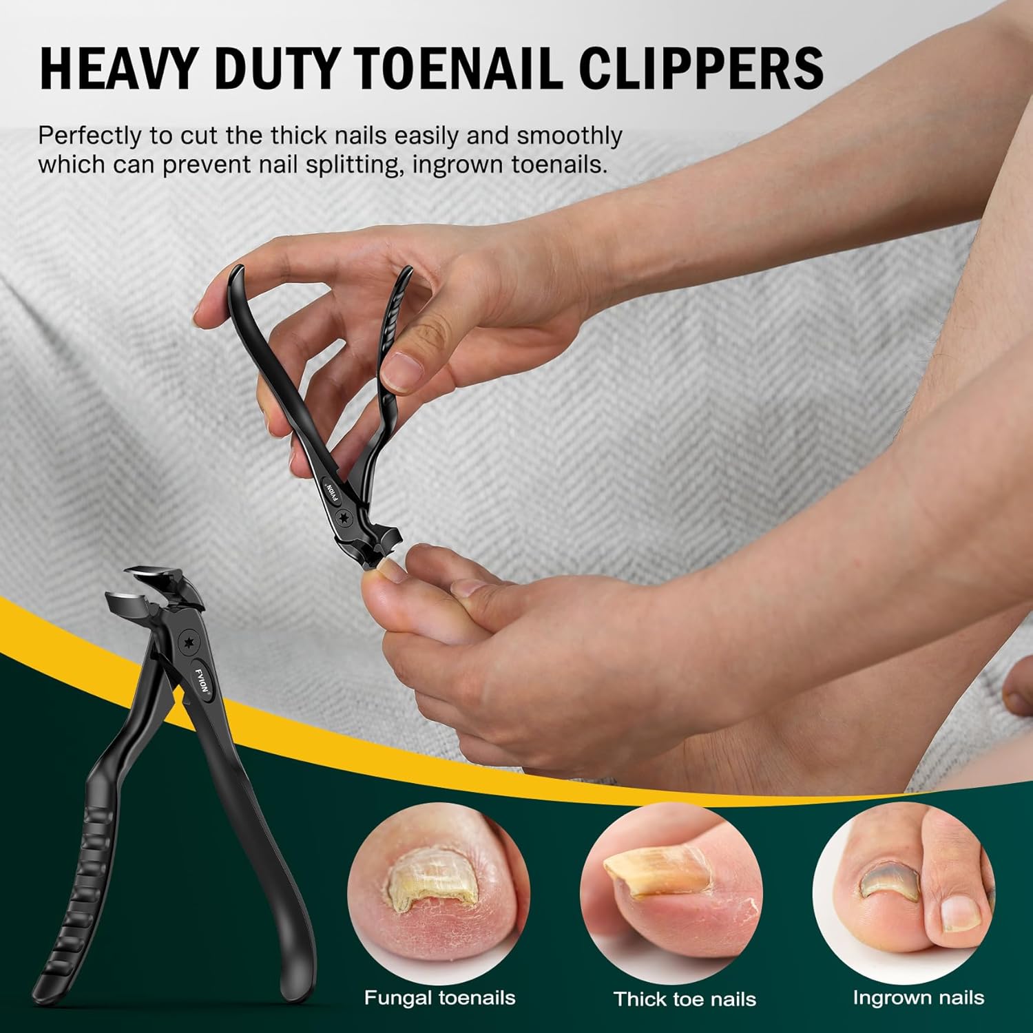 Detalle 2 de FVION Ergonomic Handle Nail Clippers 0.6in opening