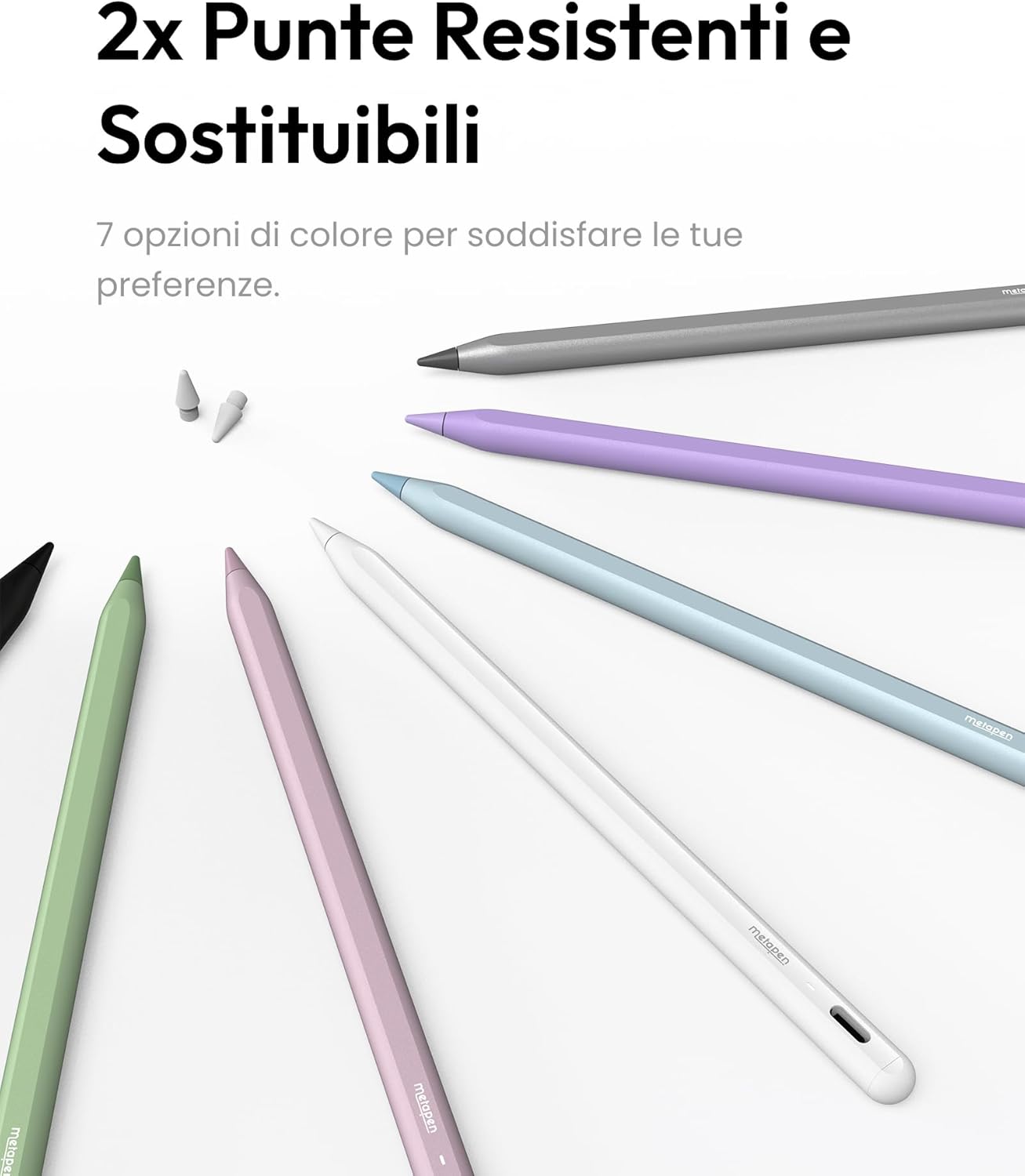 Detalle de Metapen A8: Penna per iPad compatibile 2018-2026, ricarica rapida e inclinazione, Rosa