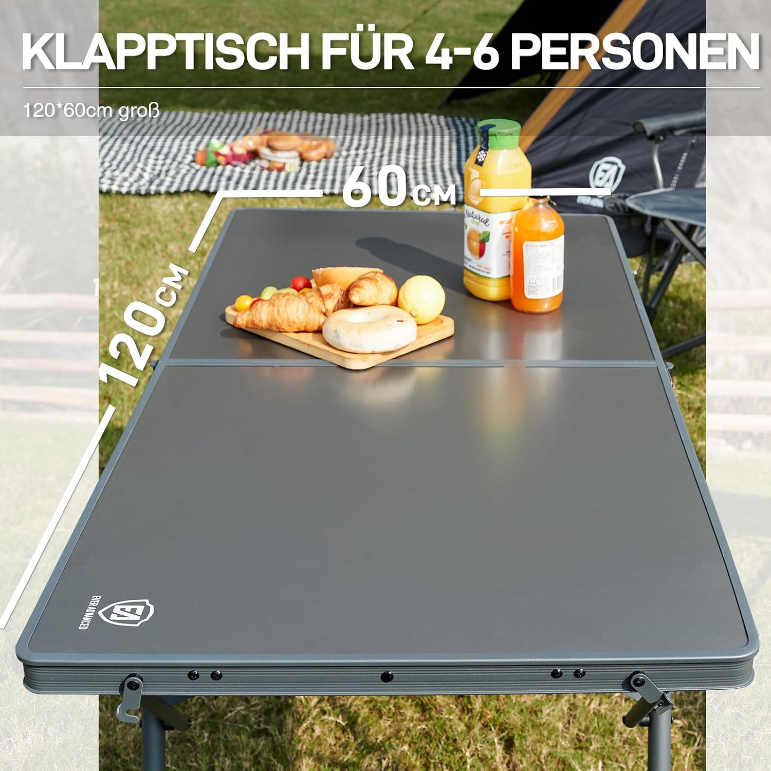 Thumbnail 3 de EVER ADVANCED Campingtisch faltbar 120x60 cm