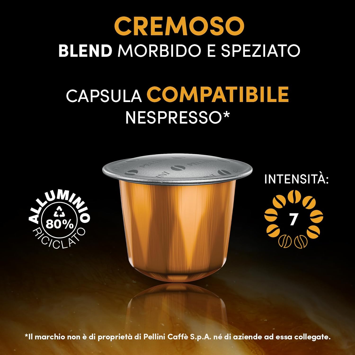 Detalle 2 de Pellini Cremoso: 250 Capsule in Alluminio, Arabica e Robusta dal Gusto Avvolgente