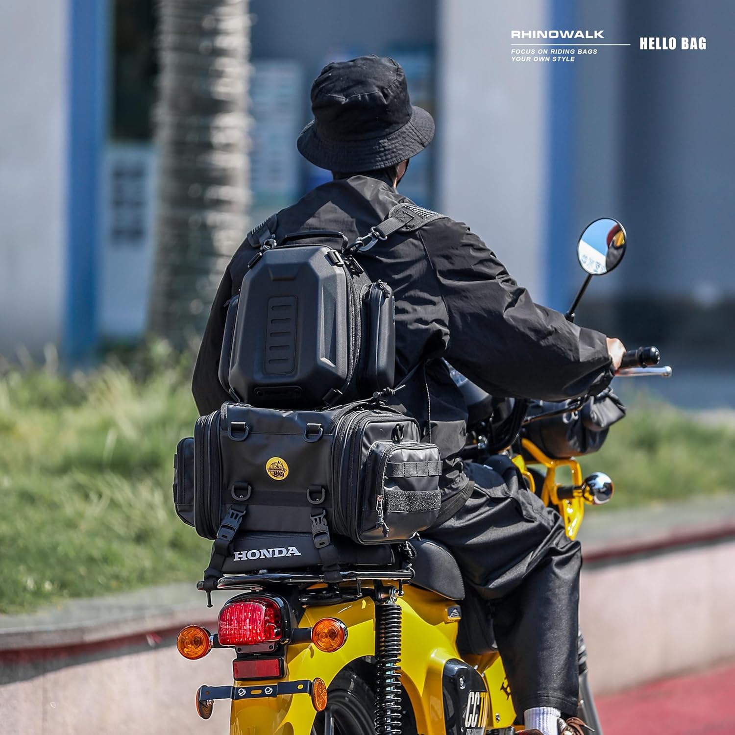 Thumbnail 6 de Rhinowalk Motorcycle Tail Bag Expandable 12L-18L
