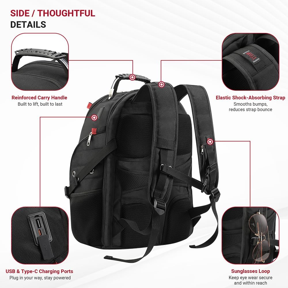Detalle de Star Cloud 17 Inch Travel Laptop Backpack with USB & Type-C Ports