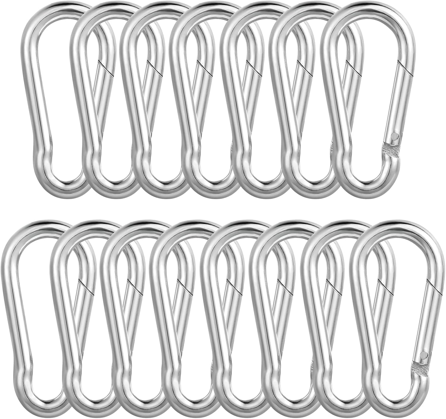 Thumbnail 2 de 15 Stück Karabinerhaken – klein, 40 x 4 mm, Edelstahl, Schnellverschluss