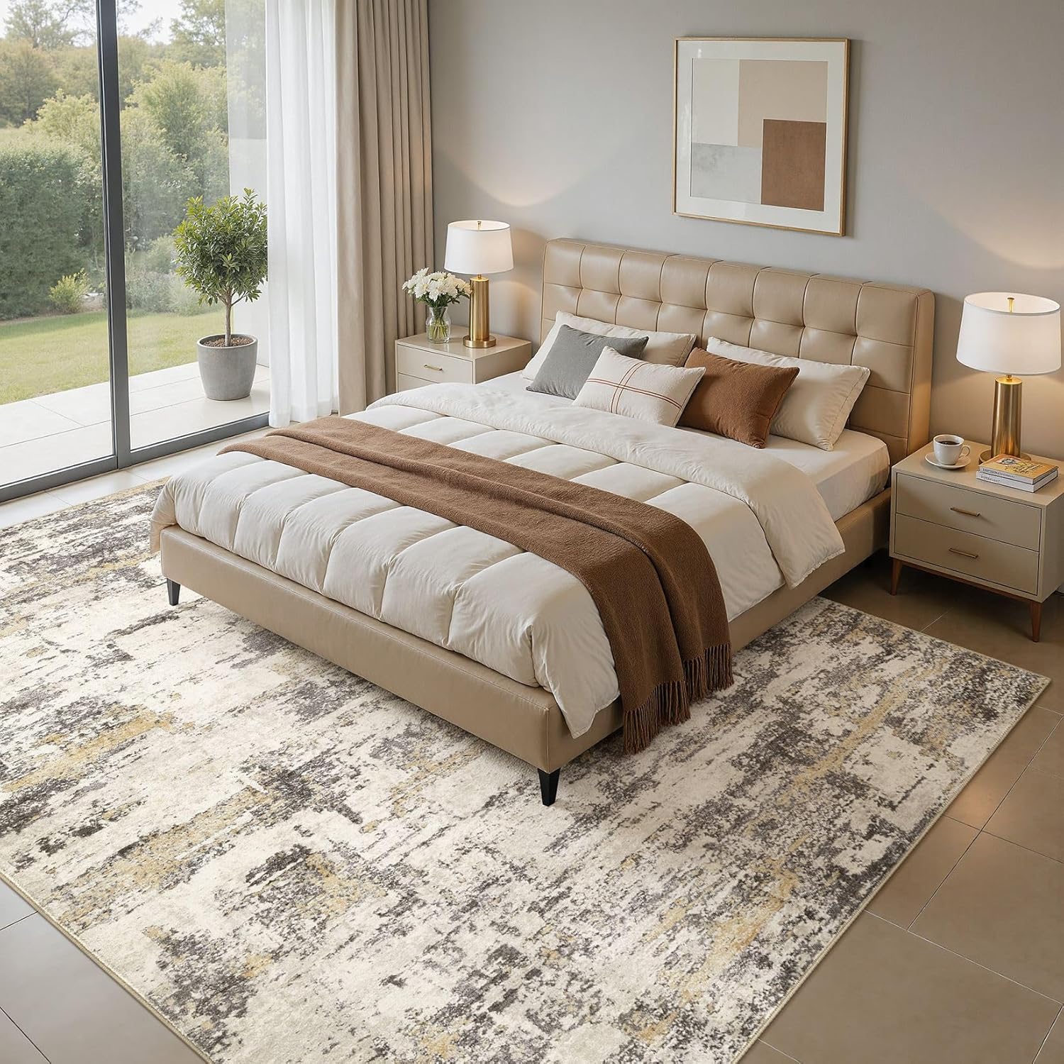 Thumbnail 5 de 8x10 Washable Abstract Area Rug