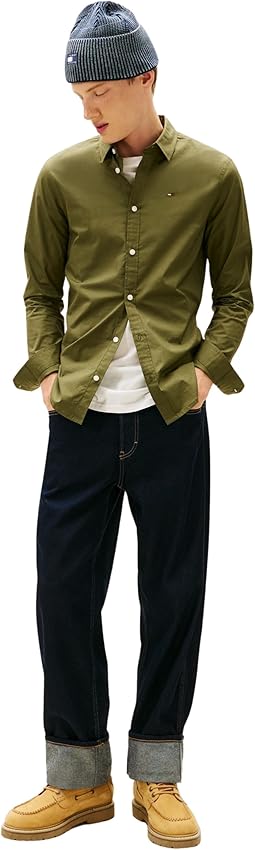 Detalle 2 de Tommy Jeans TJM Original DM0DM04405 Camisa elástica Verde XXL