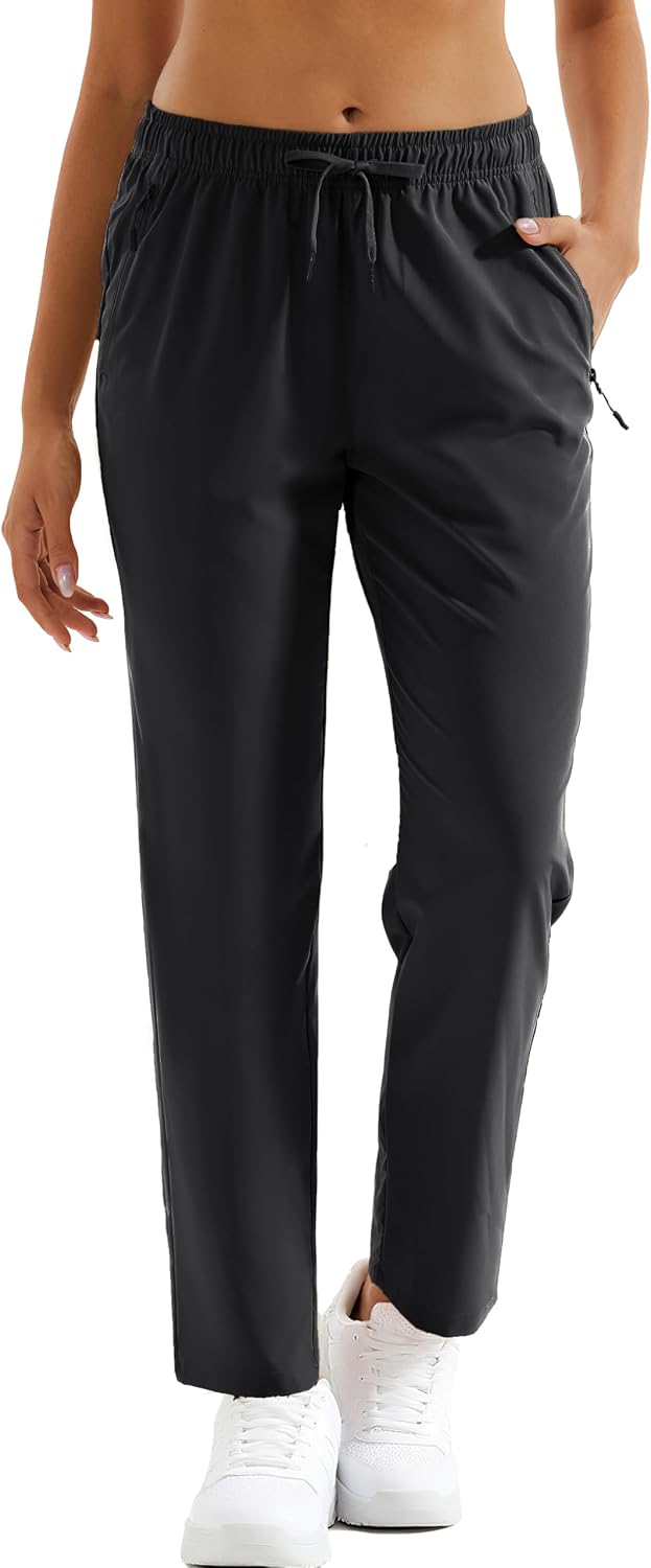 Detalle de MAGCOMSEN Women’s Lightweight Hiking Pants with UPF 50, Water-Resistant Quick Dry, Elastic Waist & Zip Pockets