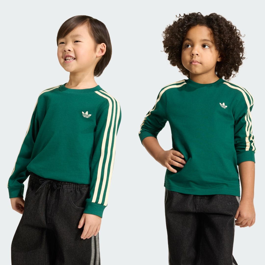 Detalle de Camiseta de manga larga con 3 bandas — Adidas, verde