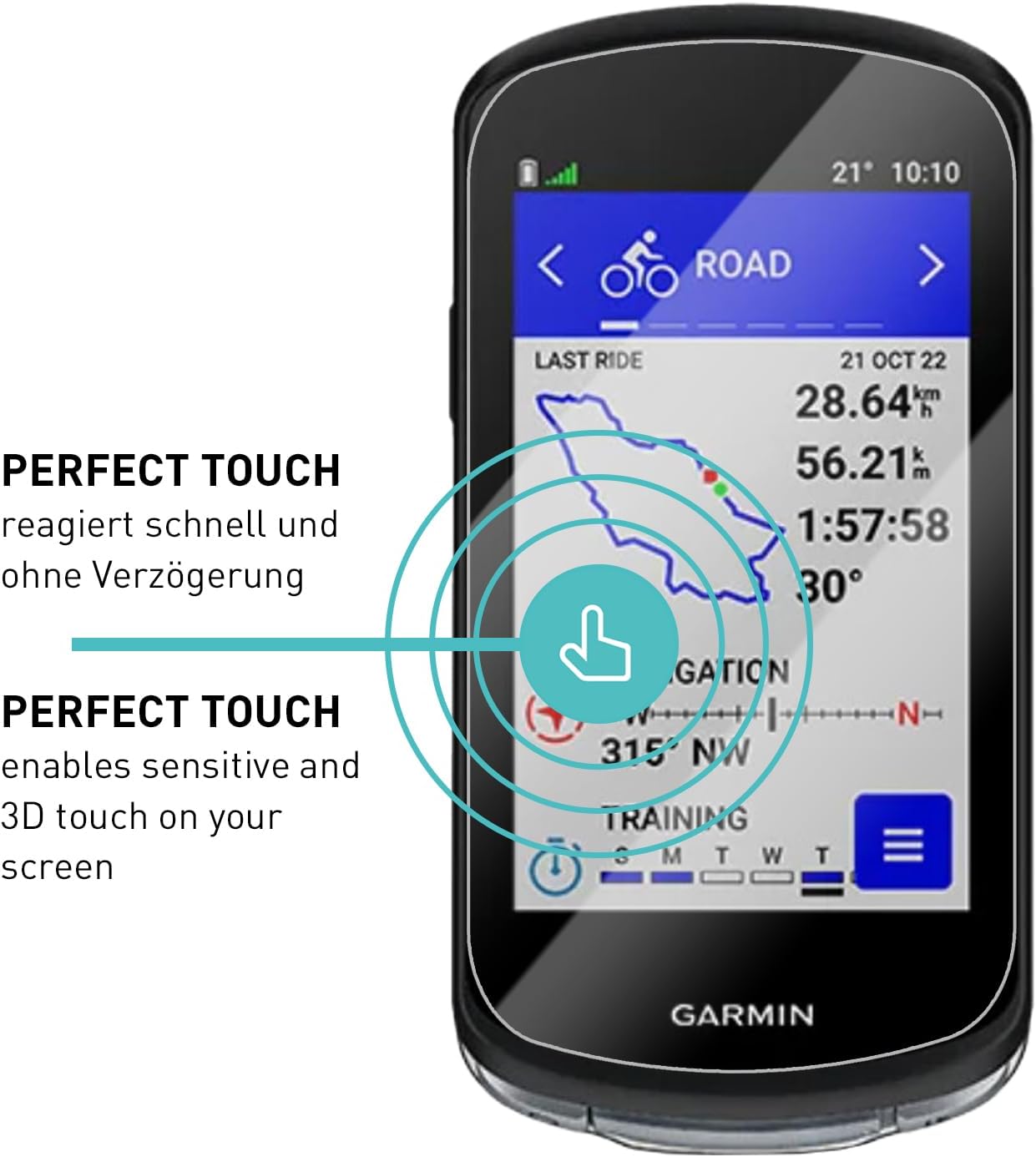 Detalle 2 de SmarTect Tempered Glass Screen Protectors for Garmin Edge 1040/1040 Solar, 3-Pack, 9H