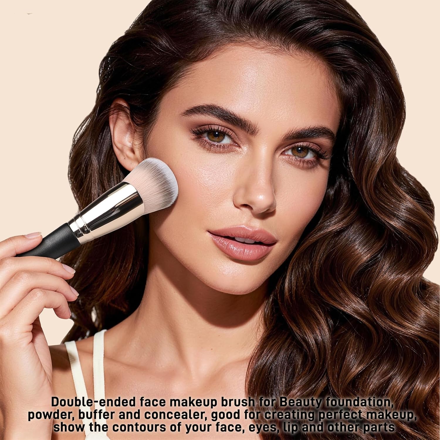 Detalle 2 de KINGMAS Double-Ended Foundation and Concealer Brush Set, 2-Piece Synthetic