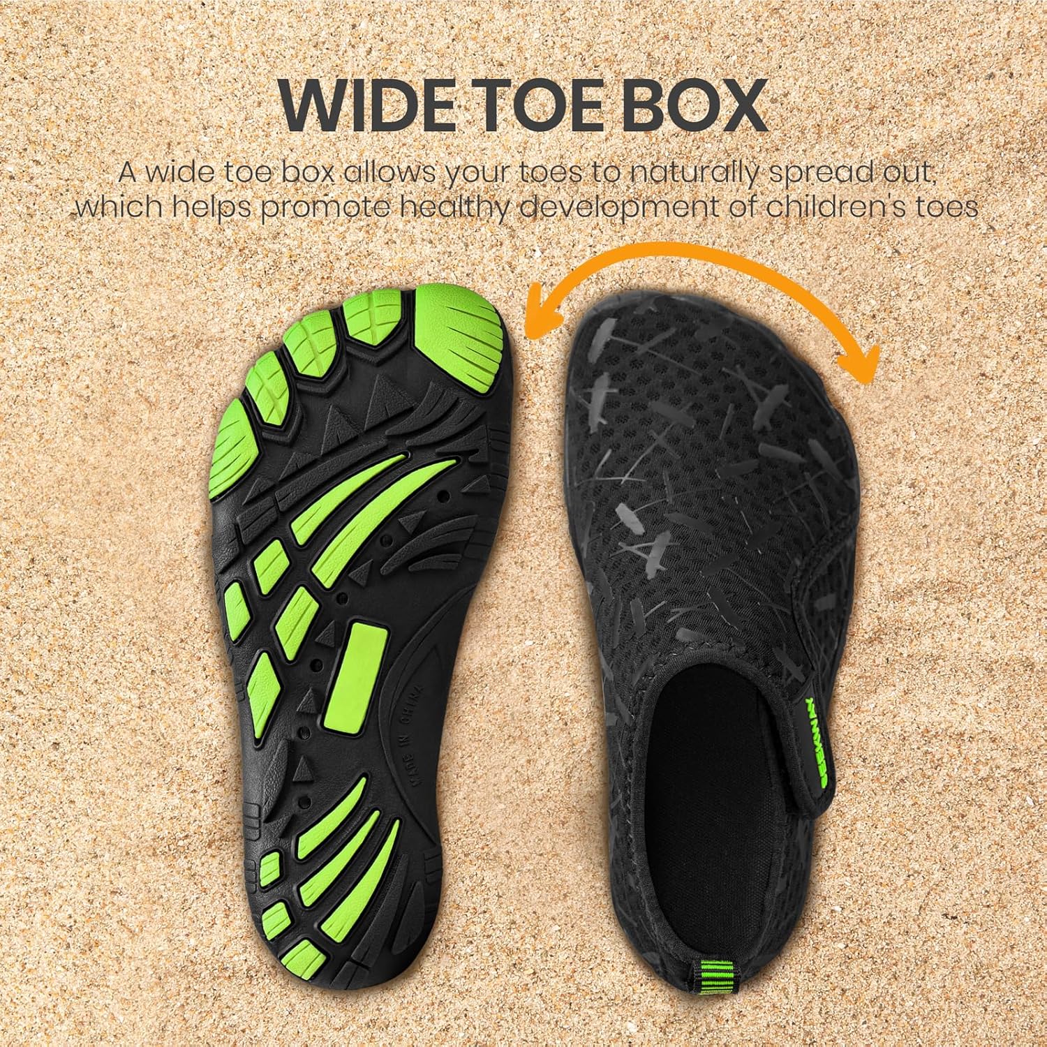 Detalle de SEEKWAY Kids Barefoot Water Shoes with Wide Toe Box, Quick-Dry Mesh and Non-Slip Outsole