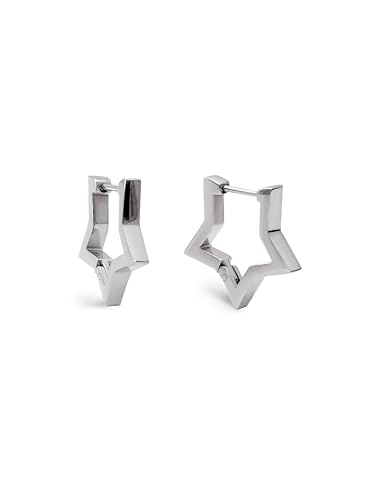 Detalle de SINGULARU - Pendientes Superstar: Estrella de Acero Inoxidable con cierre Congo/Click