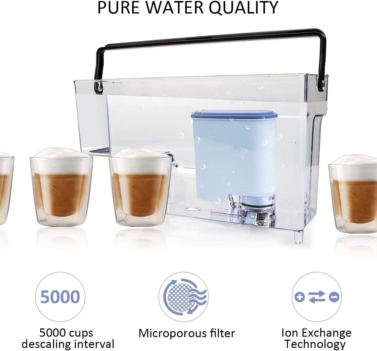 Detalle 2 de AquaClean Compatible Water Filters (2-Pack) & Descaling Liquid (250ml x 2) for Philips Coffee Machines
