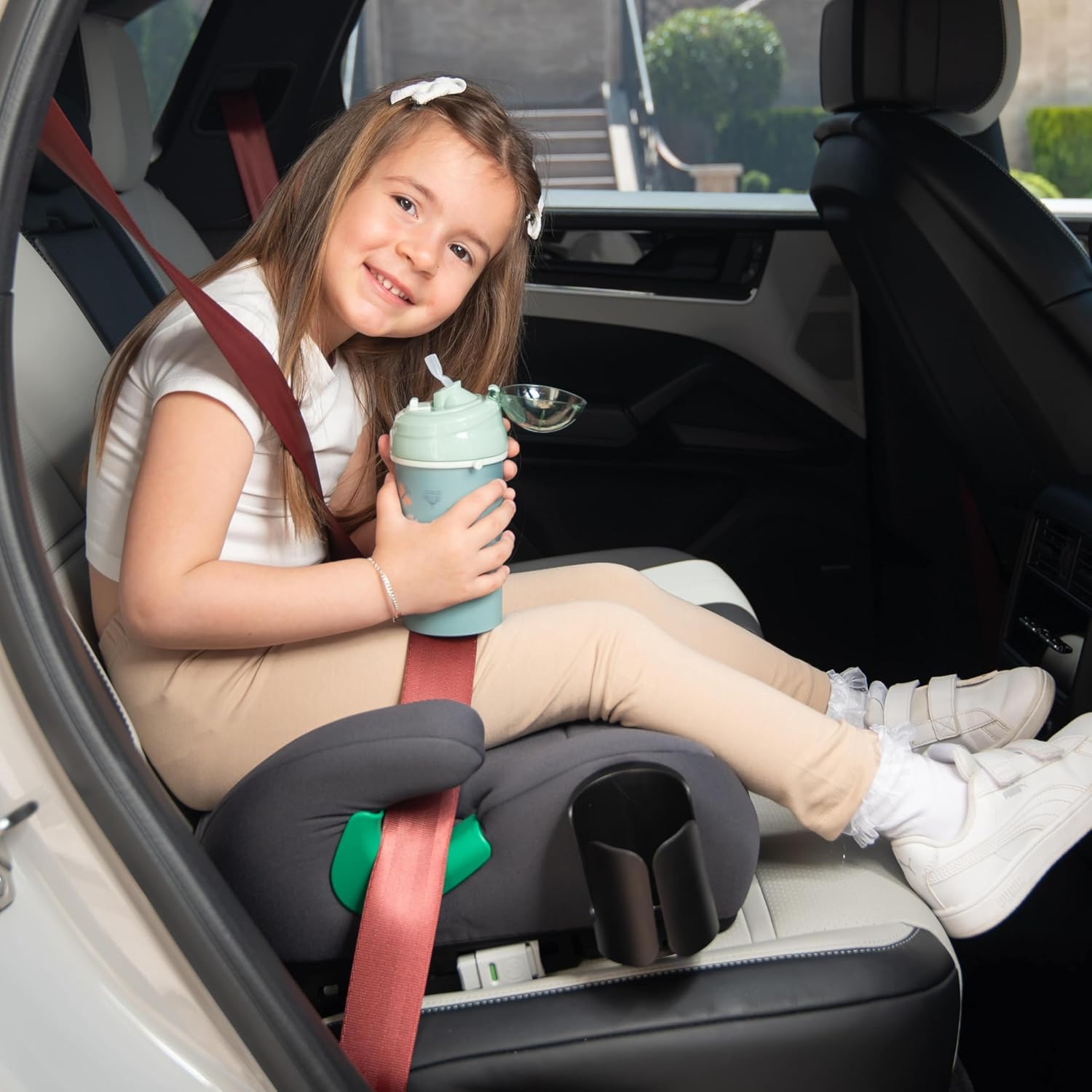 Thumbnail 1 de KikkaBoo Rehausseur Voiture Enfant ISOFIX i-POP – Vert Militaire (125–150 cm, 22–36 kg)