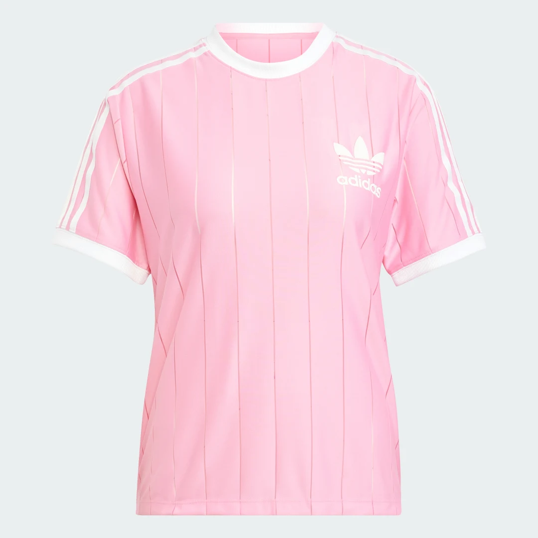 Thumbnail 3 de Camiseta Adicolor Pinstripe 3 bandas de Adidas — Rosa