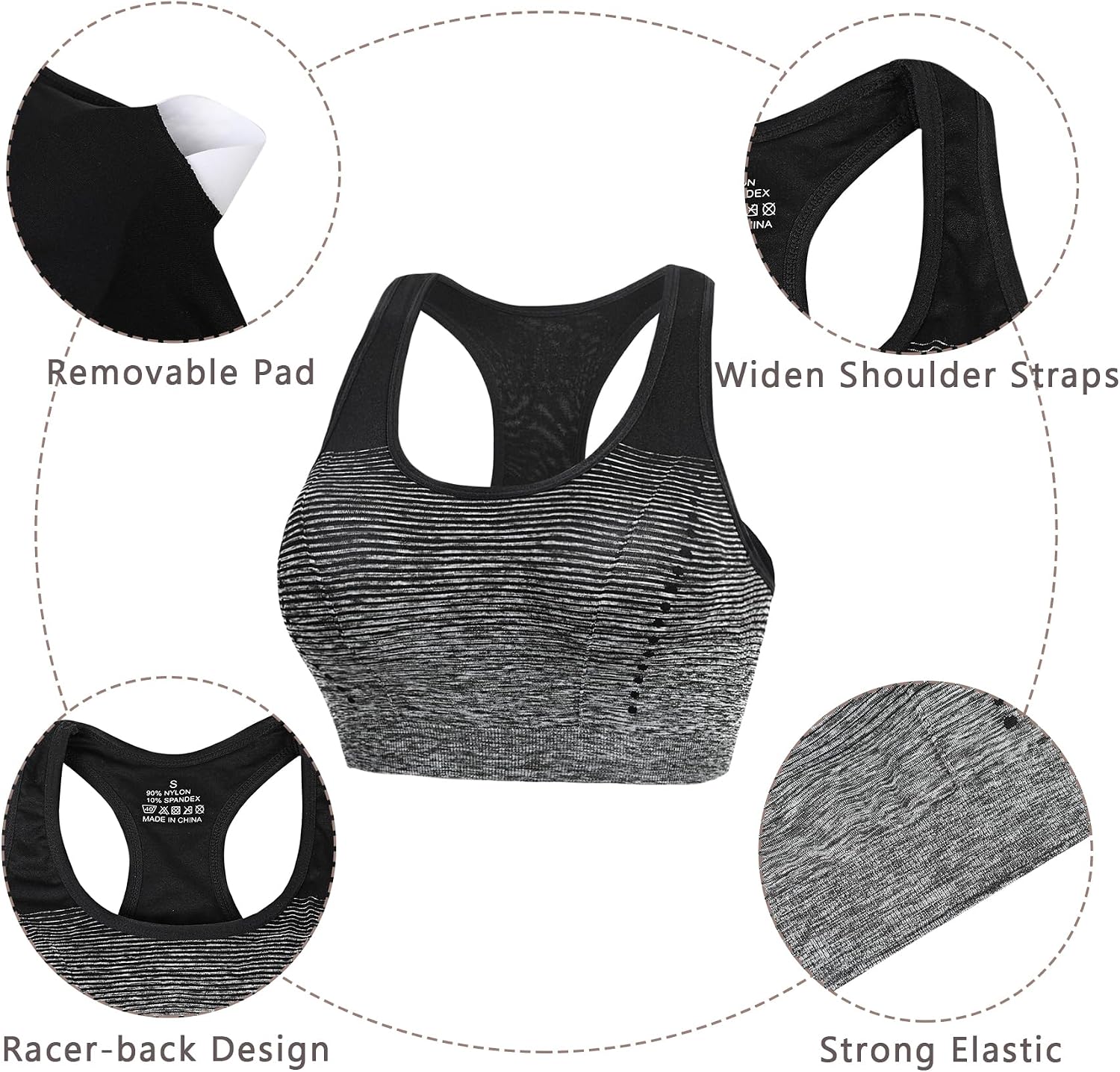 Thumbnail 4 de Sykooria Amb00319 Soutien-Gorge de Sport Femme