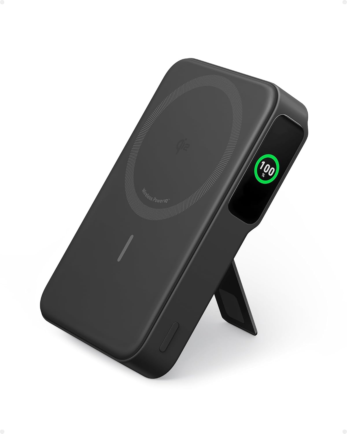 Detalle de Anker MagGo Power Bank 15W ⚡ con Pantalla y USB-C