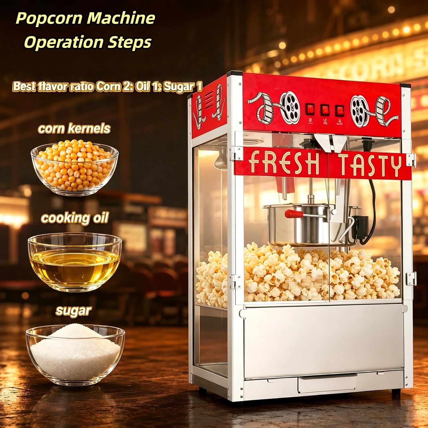 Detalle 2 de Countertop Popcorn Machine, 40 oz