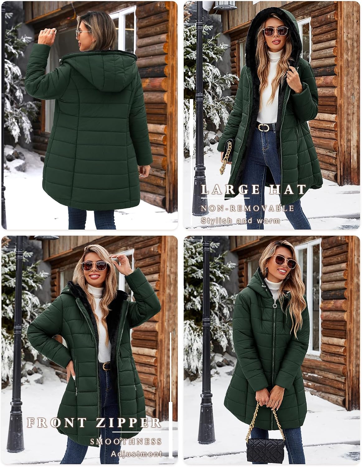 Detalle de VXVGER Women's Winter Coat with Fleece Lining