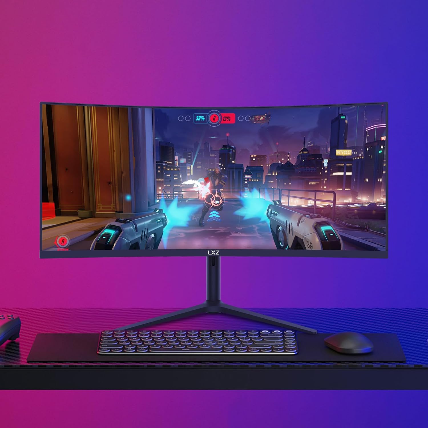 Thumbnail 6 de LXZ 34 Zoll Curved Gaming Monitor mit 165 Hz, UWQHD 3440x1440, 1500R, Höhenverstellung und HDR