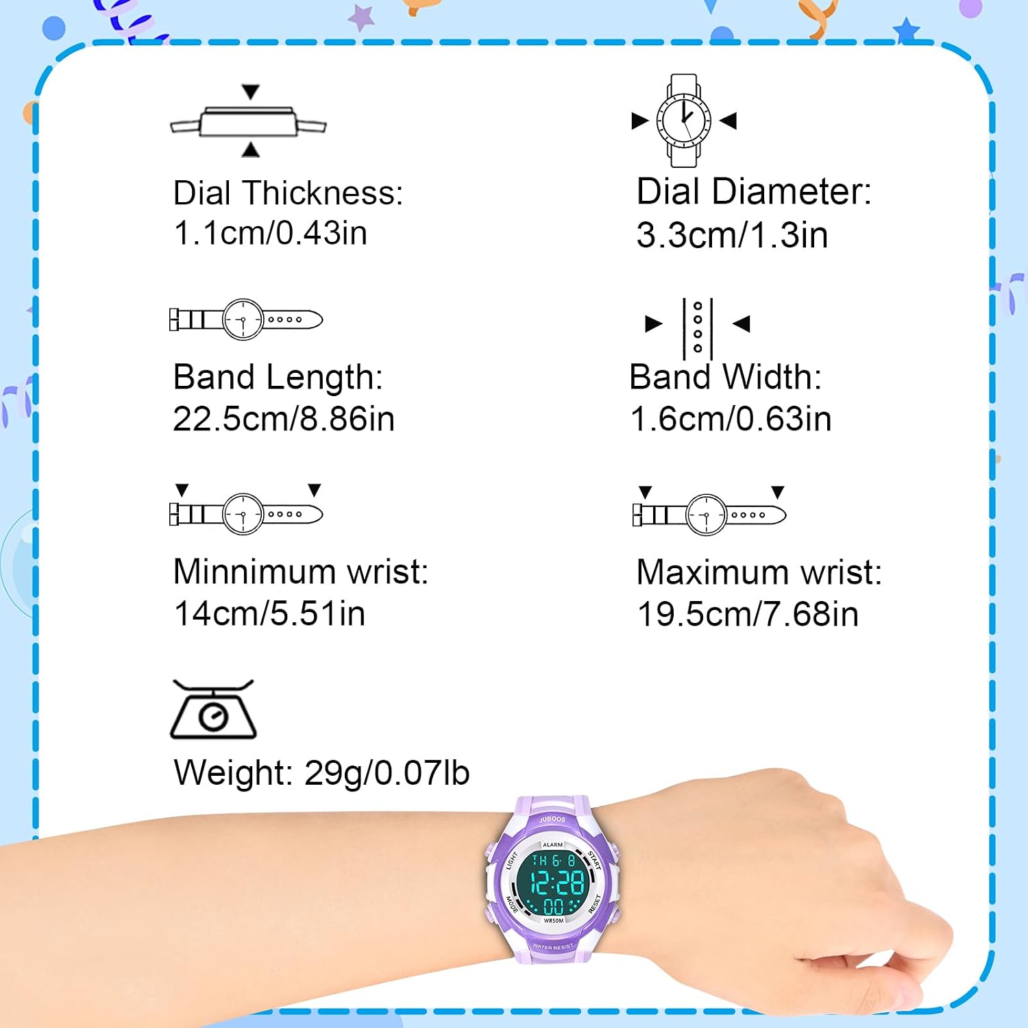 Detalle 2 de Juboos Reloj Digital Deportivo para Niños 5ATM