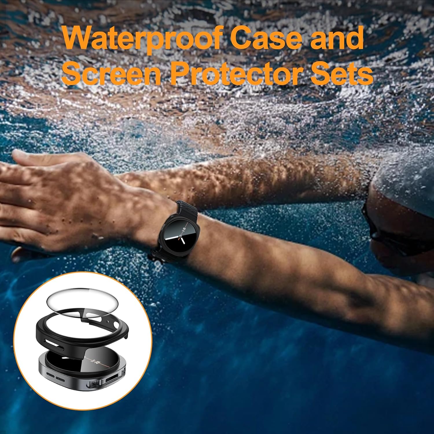 Detalle de Landhoo 6+6 Pack Screen Protector Case for Samsung Galaxy Watch 8 40mm