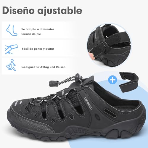 Thumbnail 6 de SAGUARO Sandalias de Senderismo Hombre con puntera cerrada – Negro, talla 37
