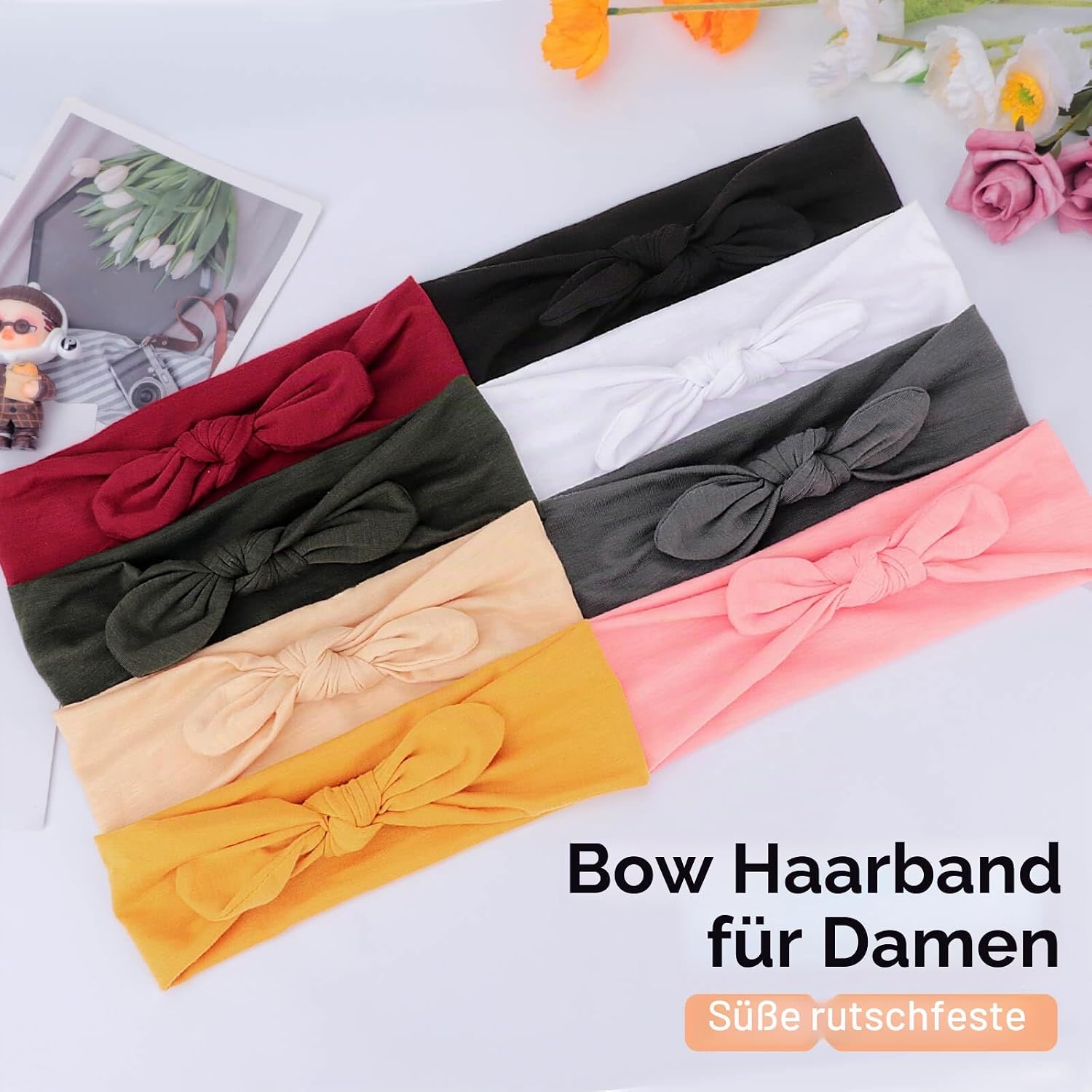 Detalle de DRESHOW 8 Stück Damen Stirnband – elastische Haarbänder mit Böhmischem Stil