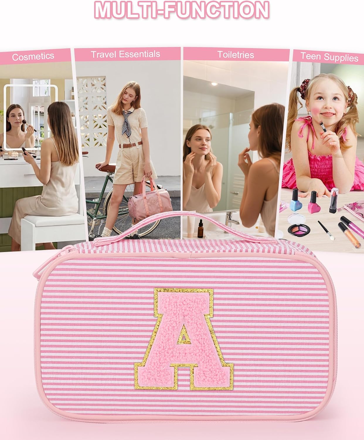 Detalle 1 de Relavel Makeup Bag, 9.5 x 5.5 x 3.7 Inches