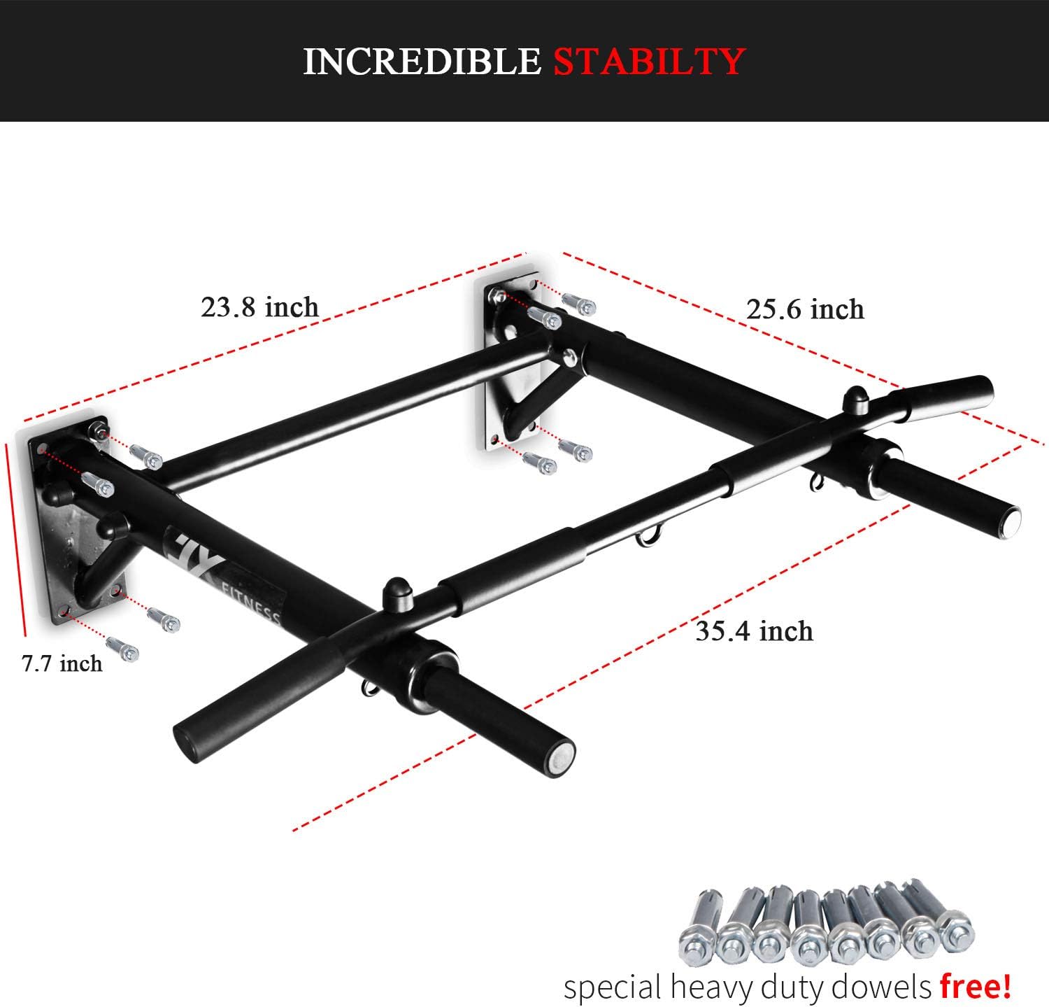 Thumbnail 6 de JX FITNESS Pull Up Bar wall-mounted 1‑piece for home gym 💪