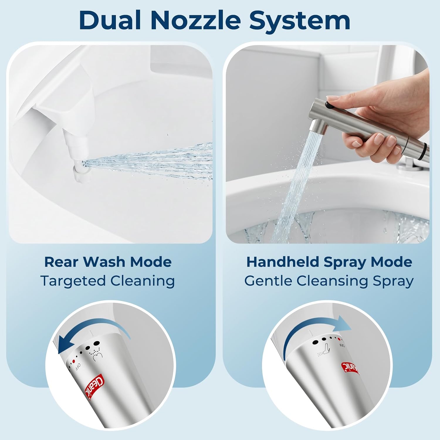 Detalle 2 de DEANIC 2-in-1 Bidet Attachment with Handheld Sprayer: Ultra-Slim, Non-Electric Cold Water Bidet for UK Bathrooms
