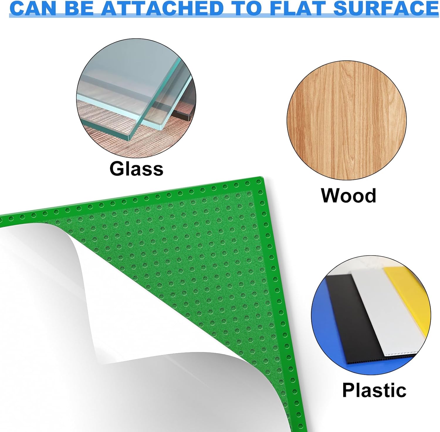 Thumbnail 4 de Pokiiulk Classic Baseplates 10" x 10" Peel-and-Stick (6-Pack) for Building Bricks