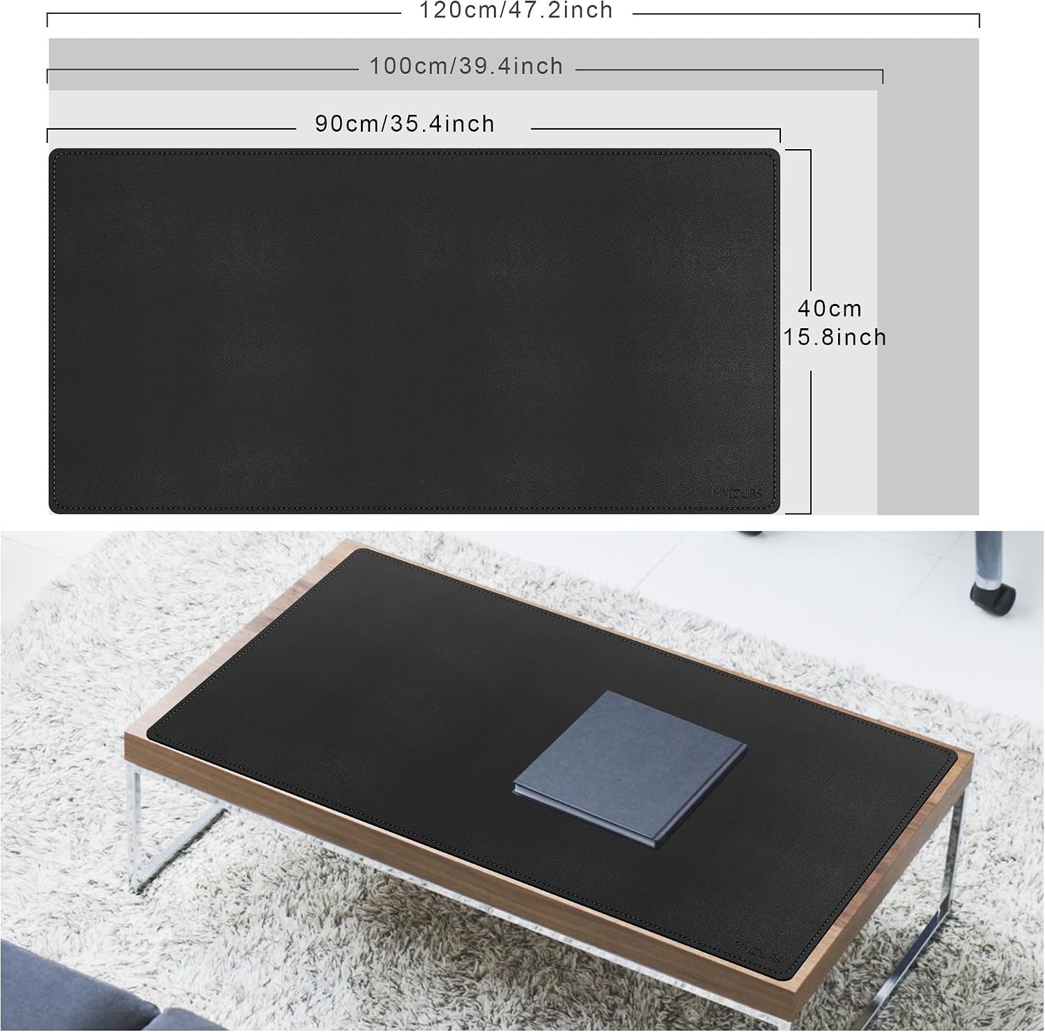 Thumbnail 2 de Mydours Pad per Scrivania Multifunzionale in Pelle PU 90x40 cm: ampia, resistente e versatile