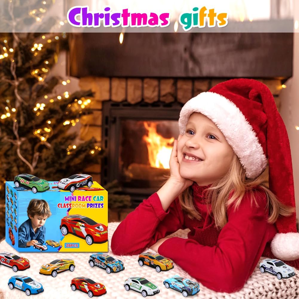 Detalle 2 de Siwarm 28-Piece Pull Back Cars Toy Set (Mini Race Cars for Kids, Party Favors & Classroom Prizes)