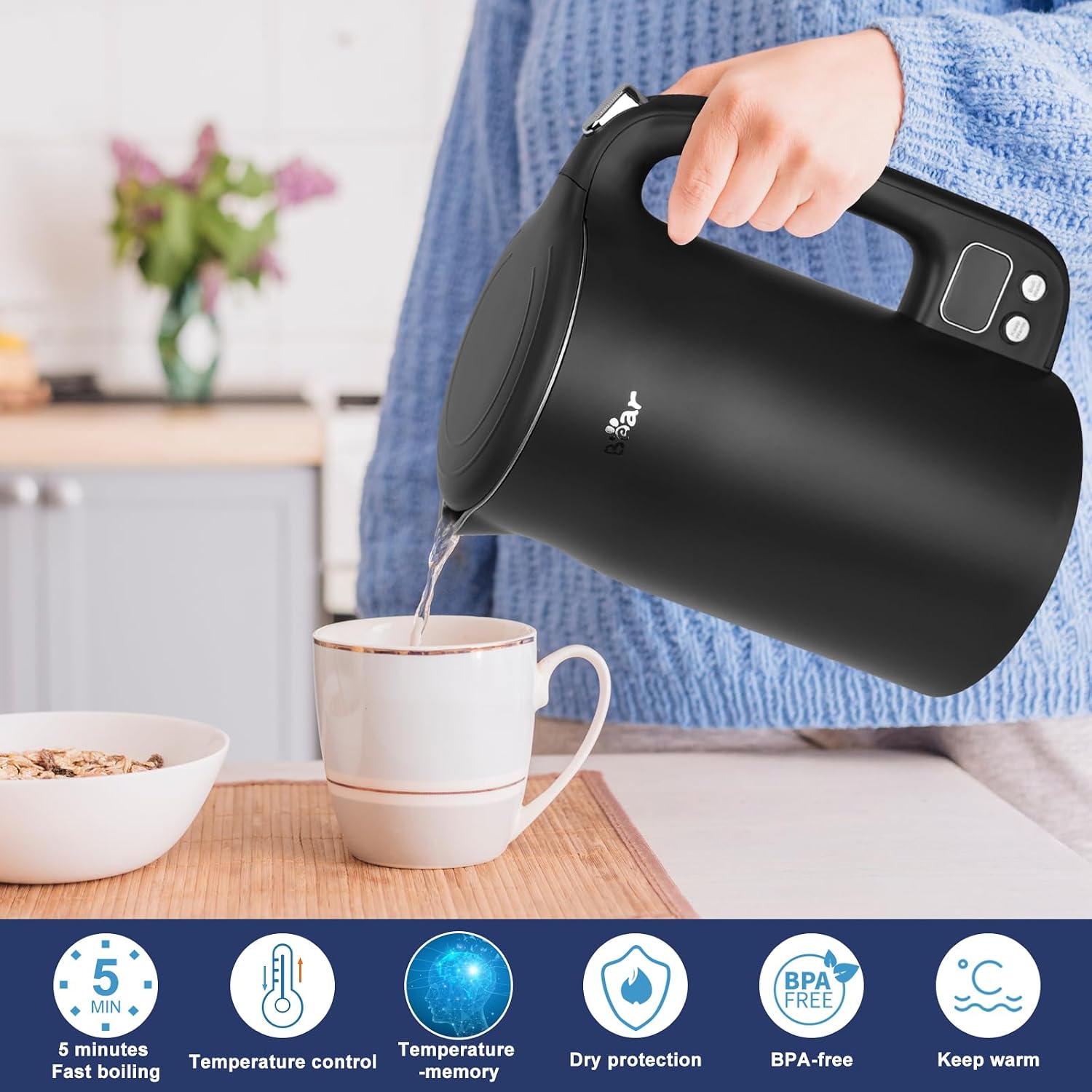 Thumbnail 4 de Bear Electric Kettle 1.7L, 12 Temp Control