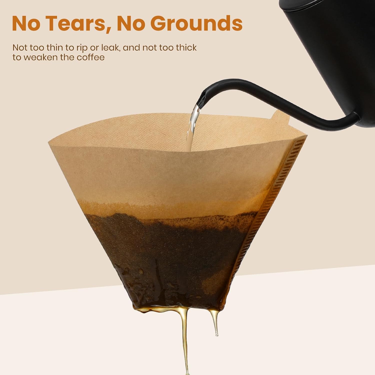 Thumbnail 4 de 200 Count #4 Cone Coffee Filters for 8–12 Cup Brewers, Unbleached Natural Paper (Disposable)