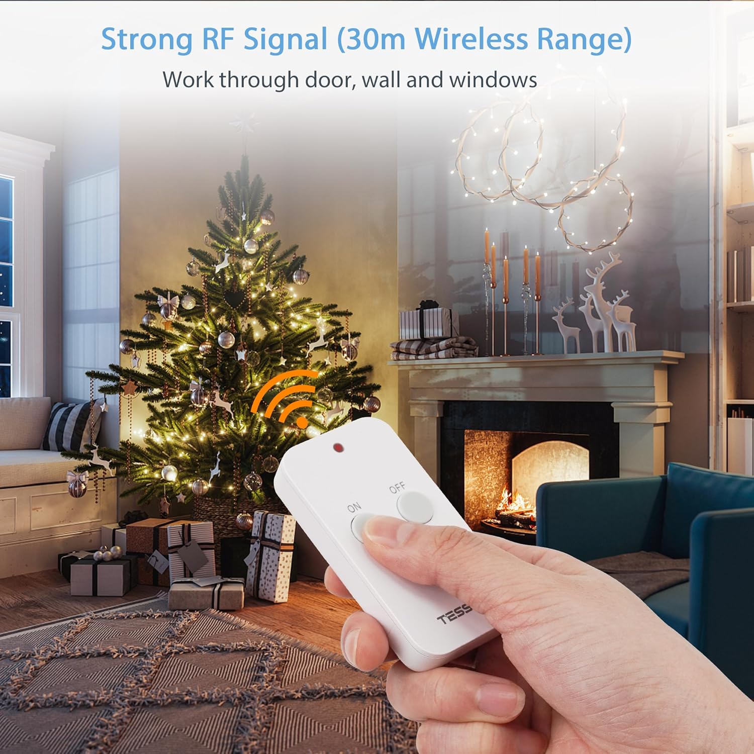 Thumbnail 1 de TESSAN Remote Control Plug Socket UK with 30m range – programmable wireless smart plug for home appliances