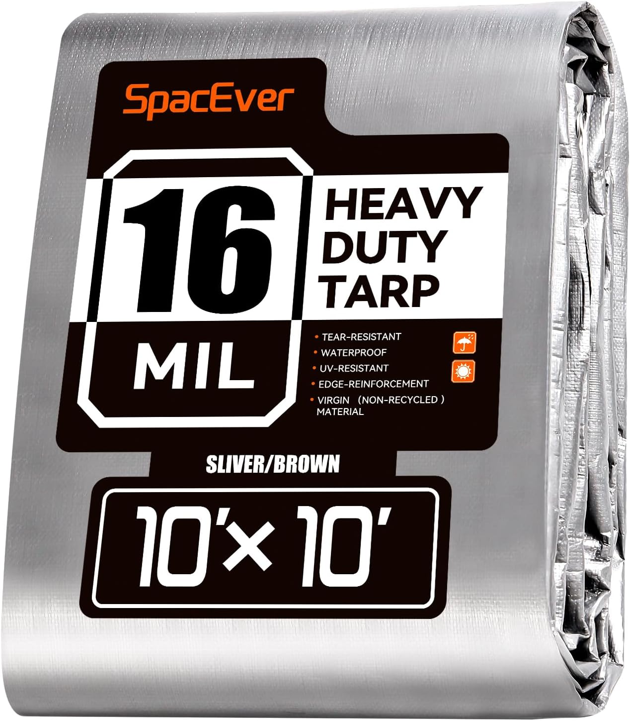 Detalle de SpacEver 10x10 FT Tarp Waterproof 16 Mil Tarps