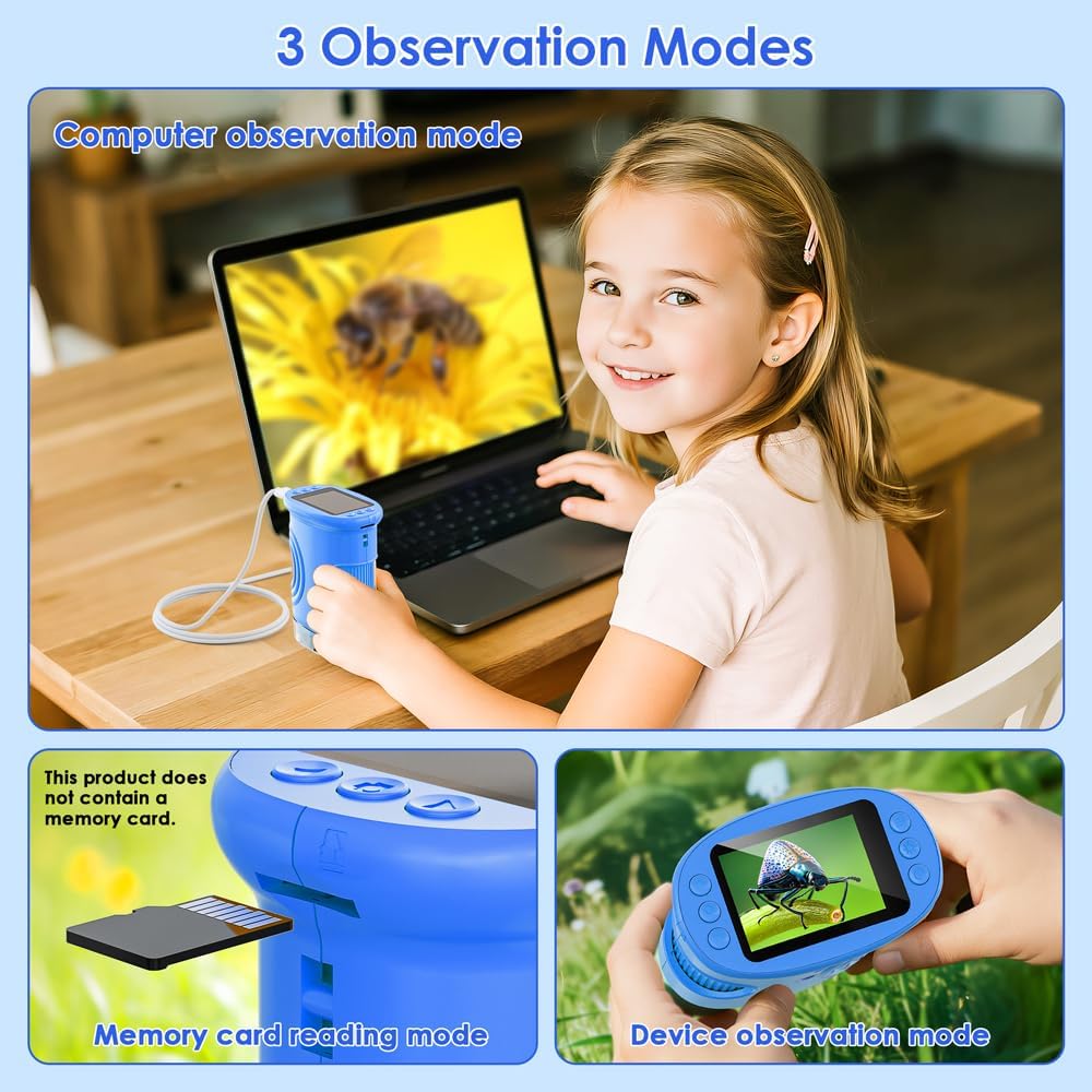 Thumbnail 6 de Temodu 1000X Microscopio Bambini 2.0” – 8 LED regolabili, regalo educativo per bambini