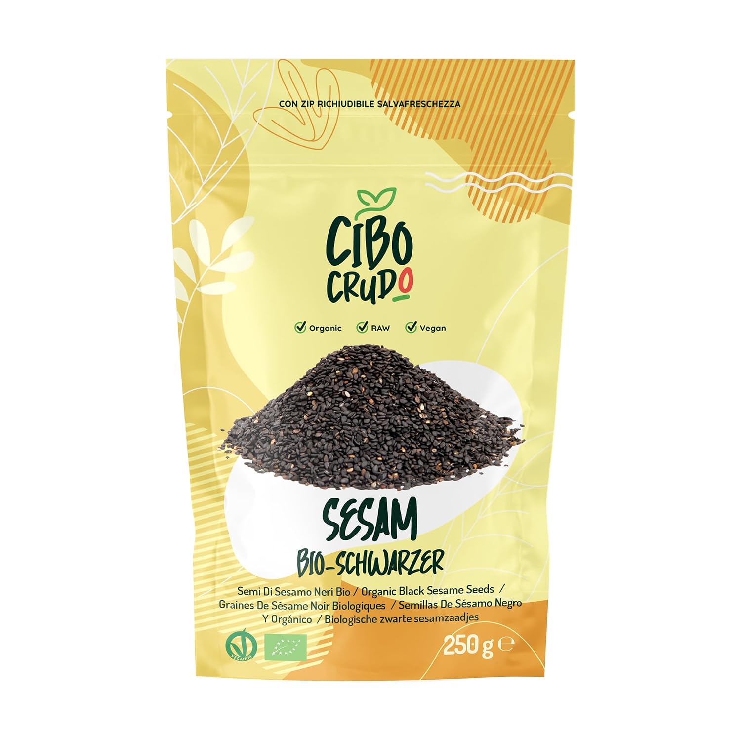 Schwarzer Sesam Bio – 250 g: roh, ungeröstet, vegan