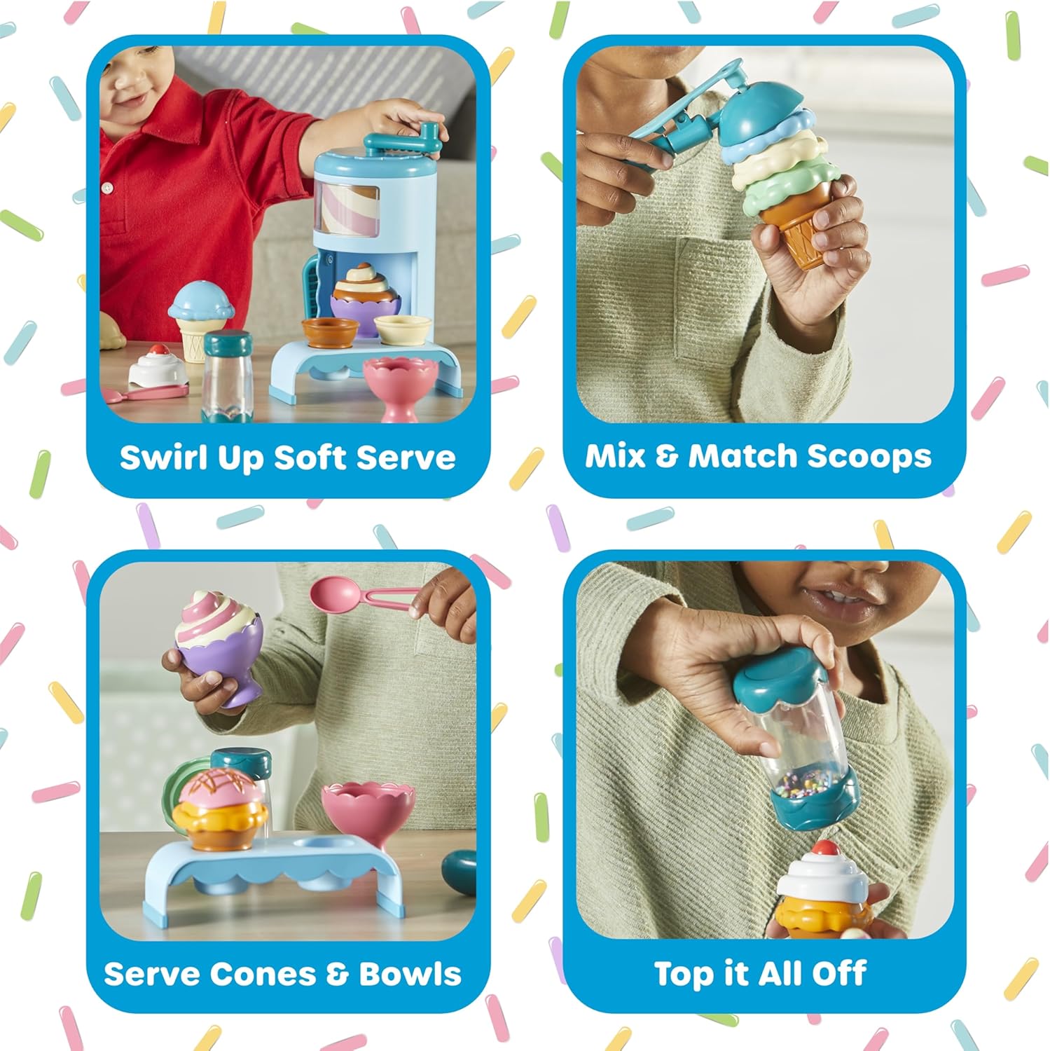 Thumbnail 3 de Learning Resources Swirly Scoops Ice Cream Shoppe – Play Food Cones & Pretend Play Set