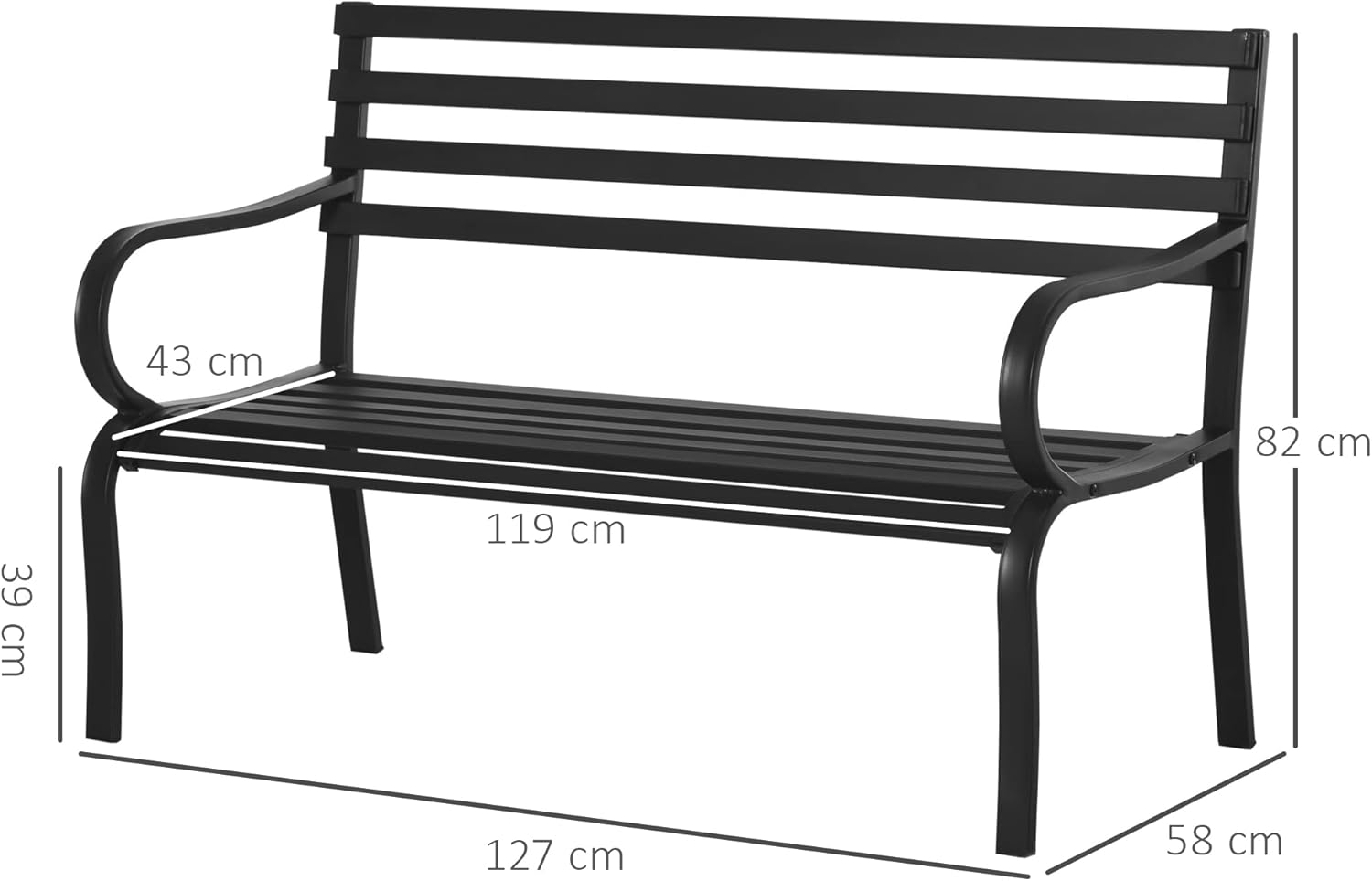 Detalle de Banc de jardin Outsunny 2 places 240 kg