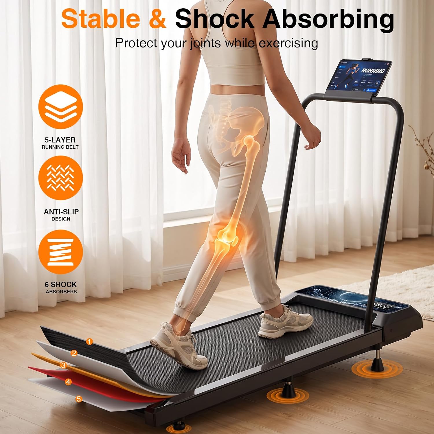 Thumbnail 5 de XVCAS 3825M0FS-01 Walking Treadmill Pad, 5 mph, Manual Incline