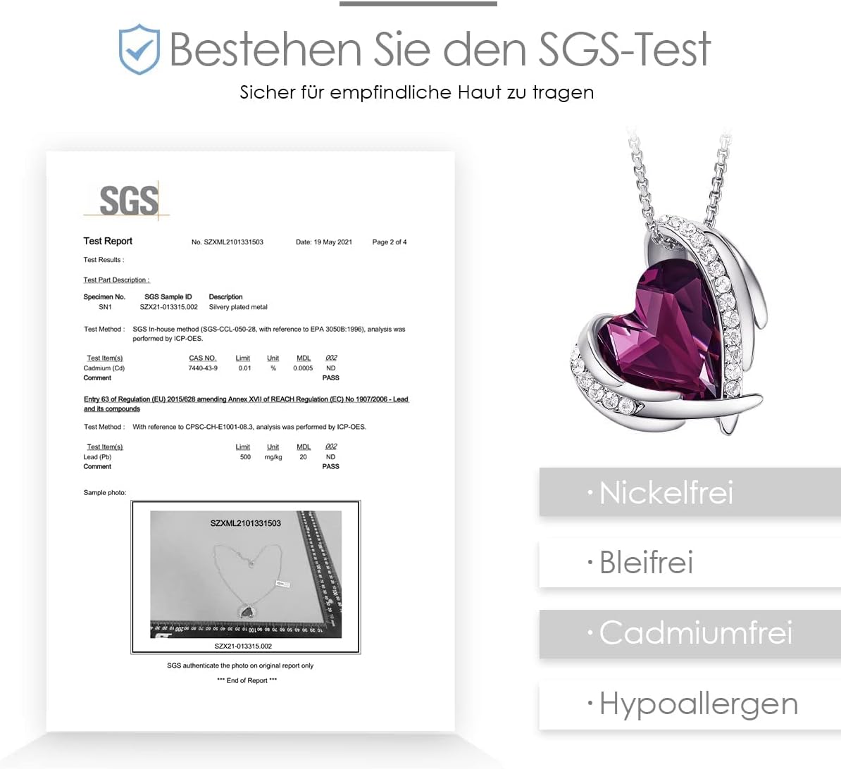 Thumbnail 5 de CDE Kette Damen Rosegold Herz Halskette