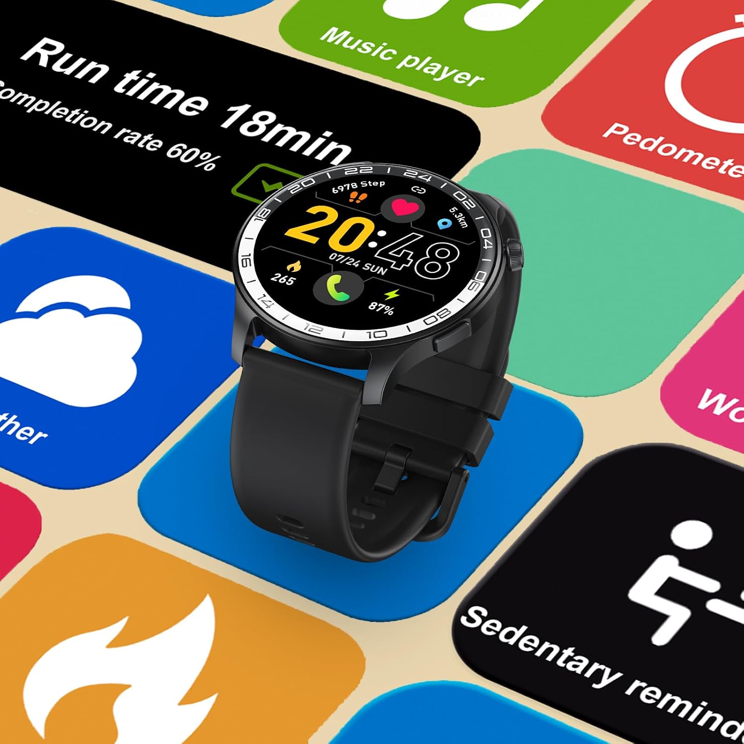Detalle 2 de 2026 Smartwatch Uomo Donna con schermo AMOLED 1.43'', Chiamate e WhatsApp, 100+ sport, IP68