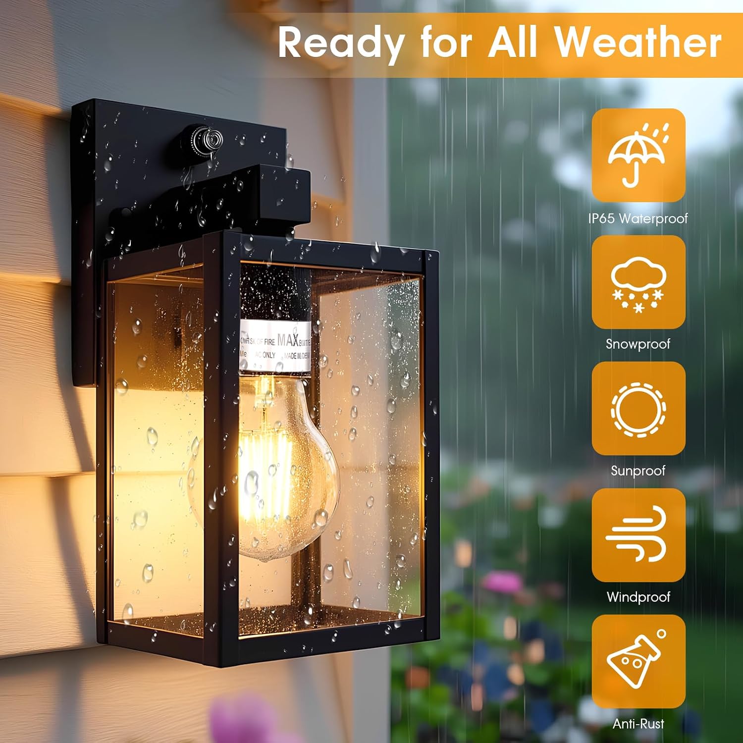 Detalle de tjjsllhbe Z019 Outdoor Wall Lights, 2-Pack with Dusk-to-Dawn Sensor