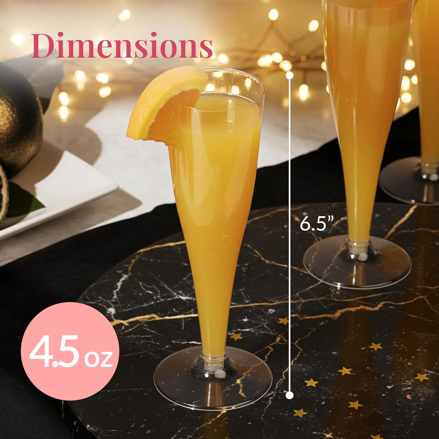 Detalle de Prestee Disposable Champagne Flutes, 4.5 oz