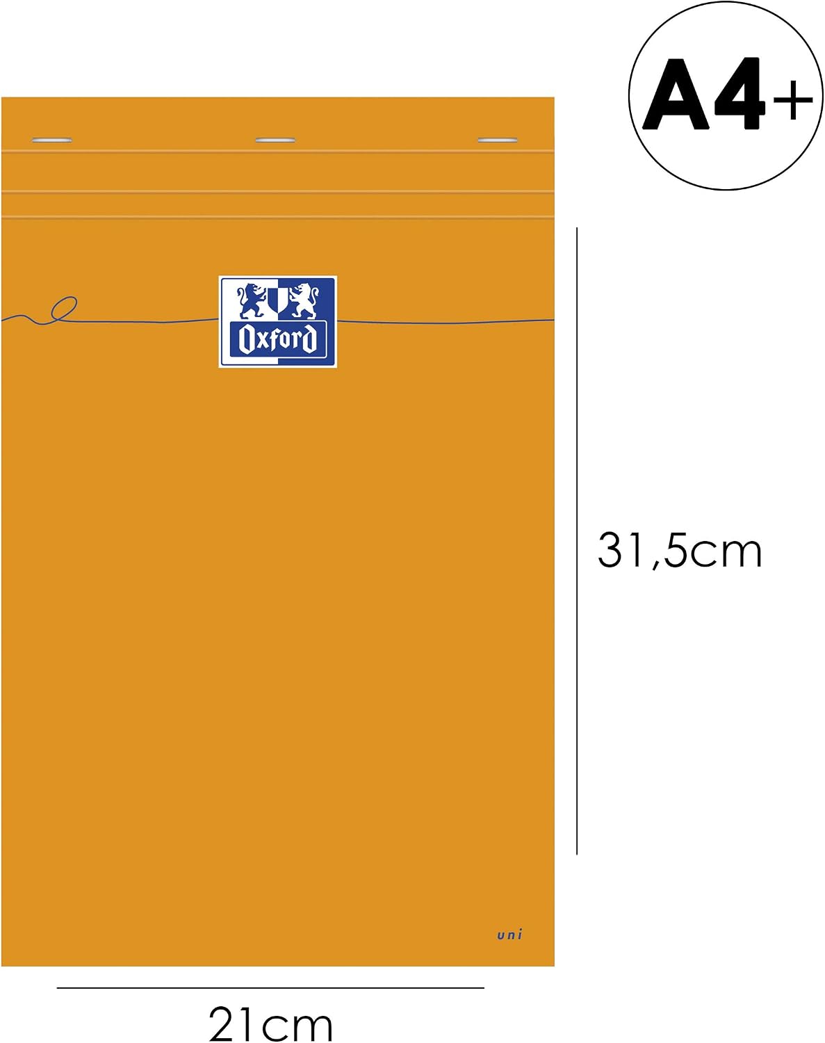 Detalle de OXFORD Lot de 5 Bloc-notes Orange A4+ Uni 80 Feuilles — papier Optik Paper et couverture imperméable