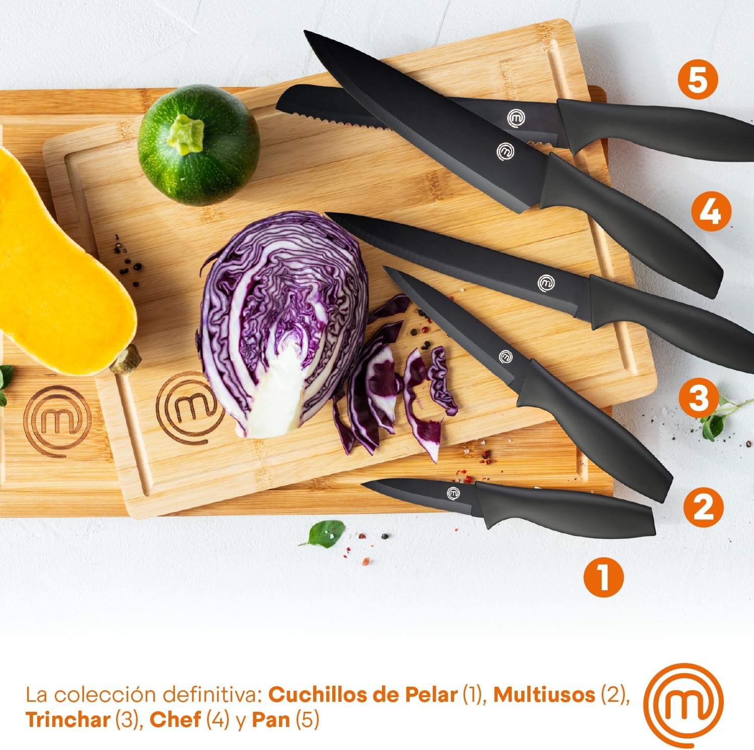 Thumbnail 1 de MasterChef Set de Cuchillos de Cocina 5 Piezas 🗡